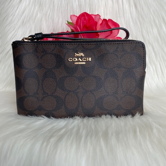 Coach Women’s Large Corner Zip Wristlet In Signature Canvas - Picture 8 of 16